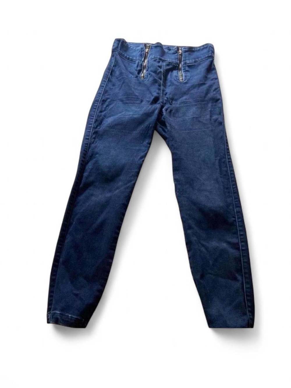 Vintage Navy Blue Denim Jeans with Branded Gold Plaque